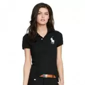 ralph lauren custom fit femme tee shirt big pony noir